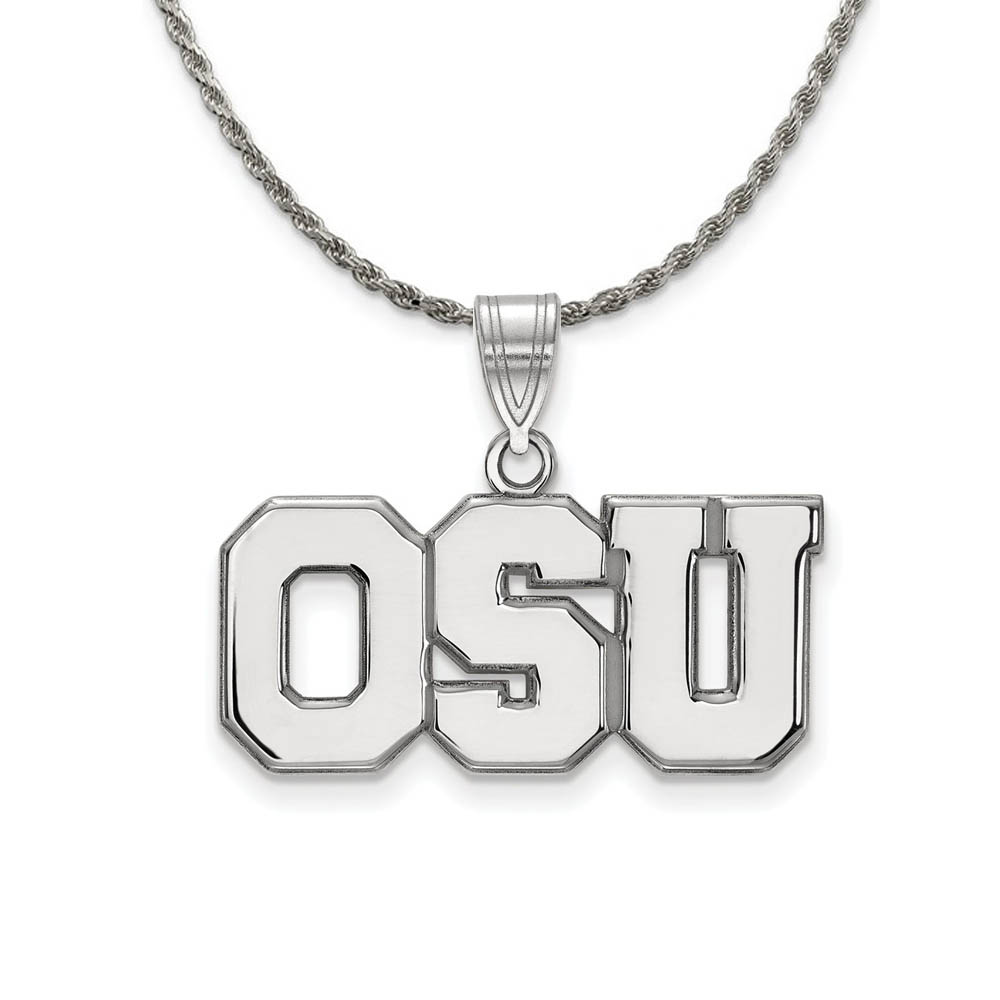 Sterling Silver Ohio State Pendant Necklace