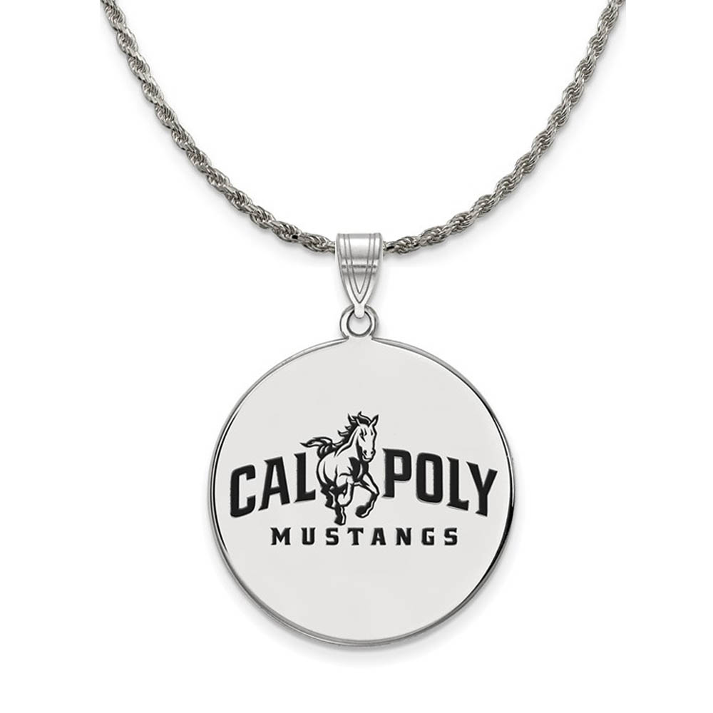 Sterling Silver Cal Polytechnic State Enamel Necklace