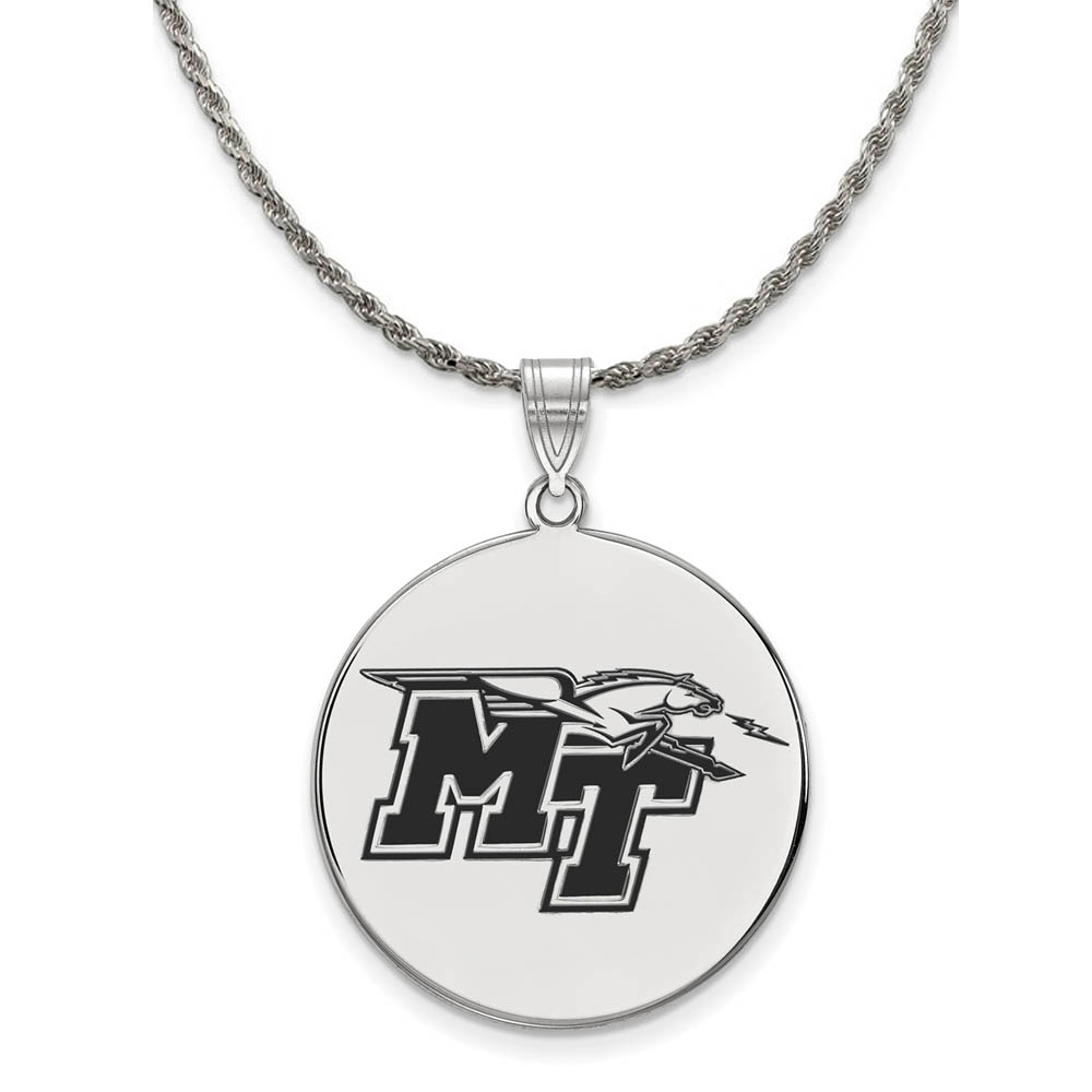Sterling Silver Middle Tennessee State Enamel Necklace