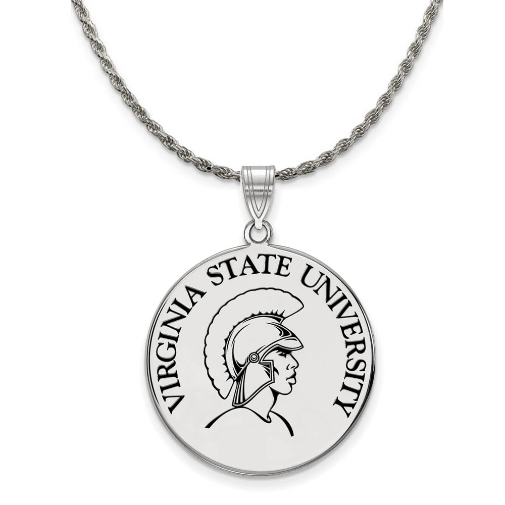 Sterling Silver Virginia State Enamel Disc Necklace