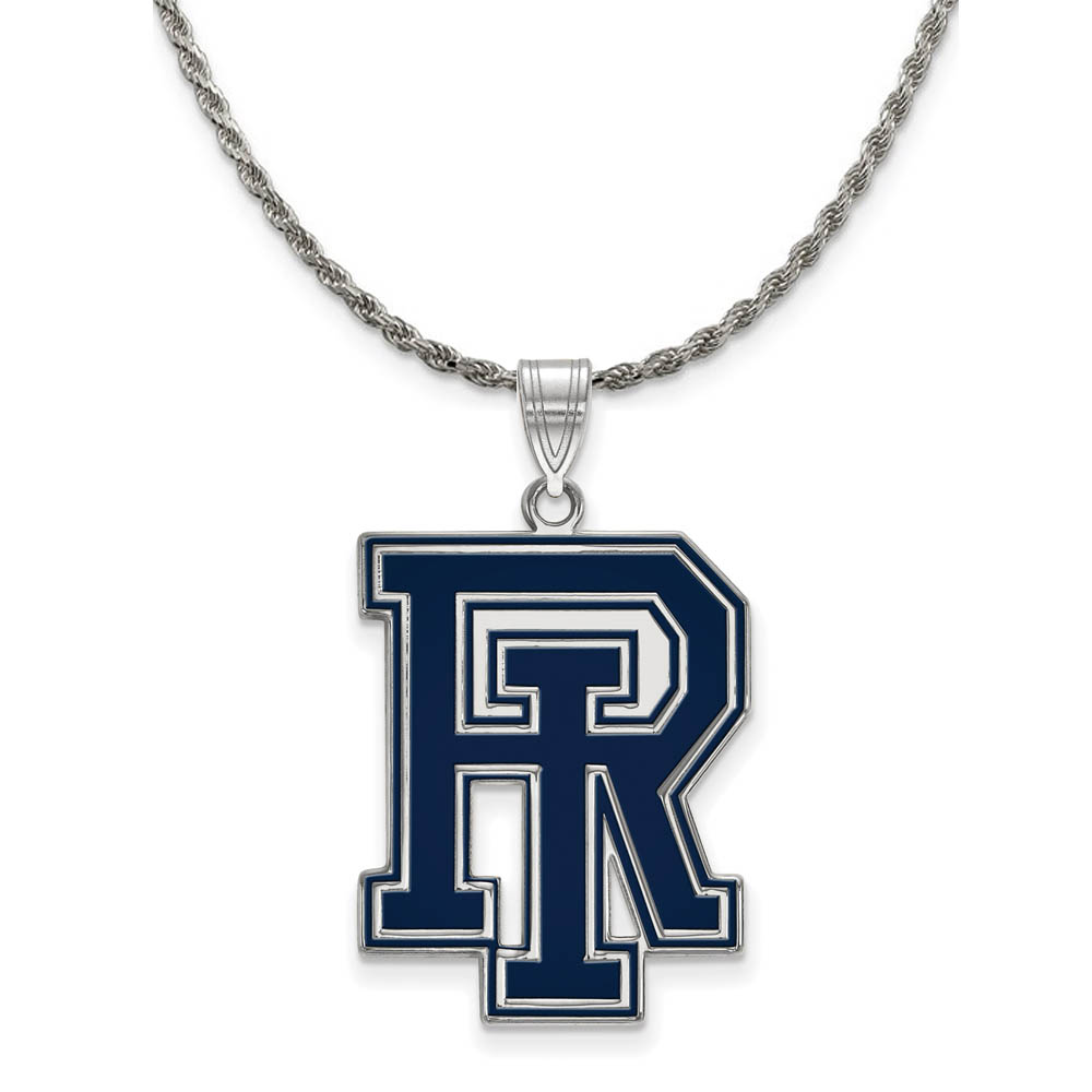 Sterling Silver U. of Rhode Island Enamel Pendant Necklace