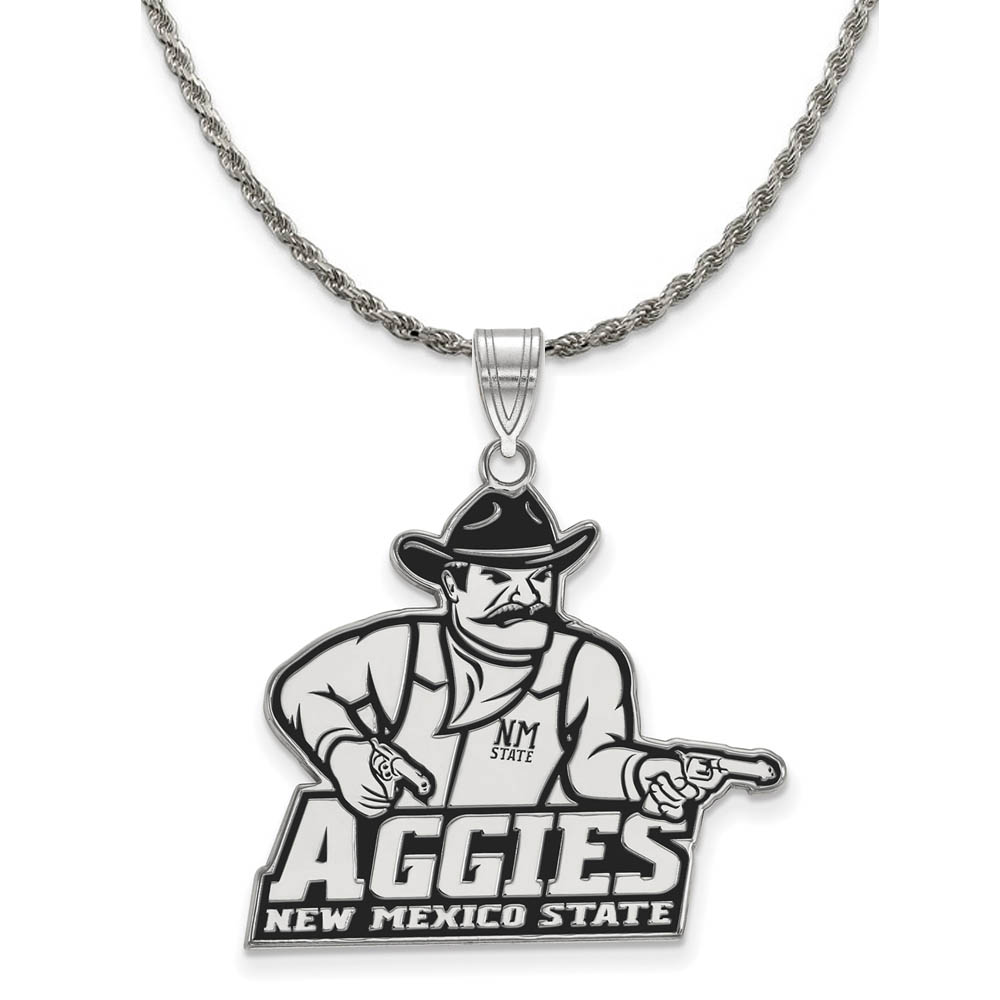 Sterling Silver New Mexico State Enamel Pendant Necklace