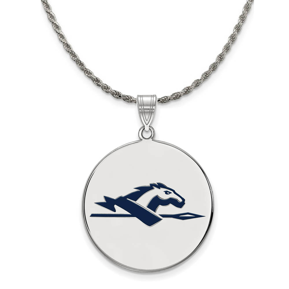 Sterling Silver Longwood U Enamel Disc Pendant Necklace