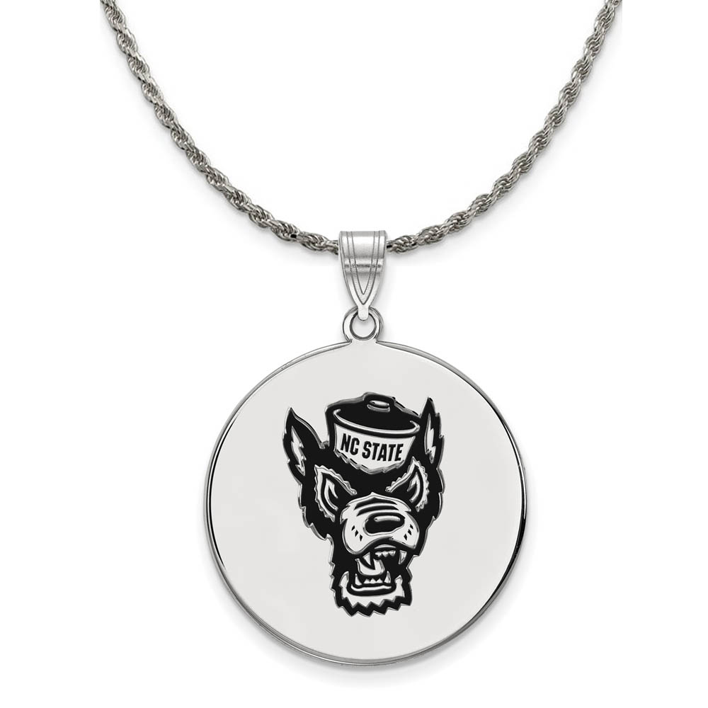 Sterling Silver North Carolina Enamel Disc Necklace