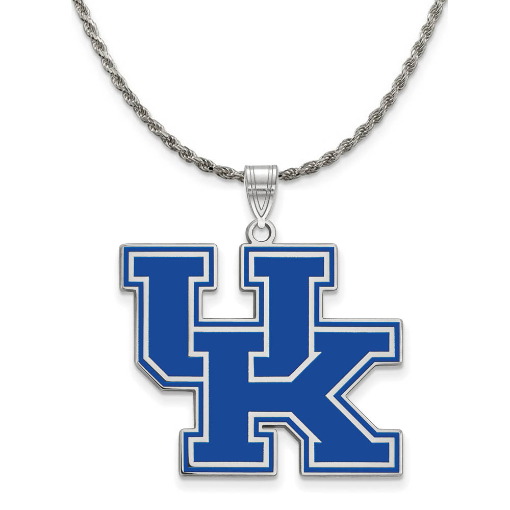 Sterling Silver U. of Kentucky Enamel Pendant Necklace