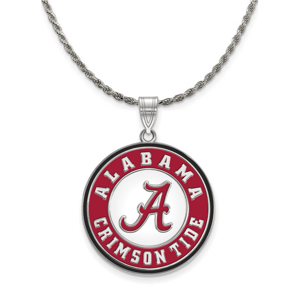 Sterling Silver U. of Alabama Enamel Pendant Necklace