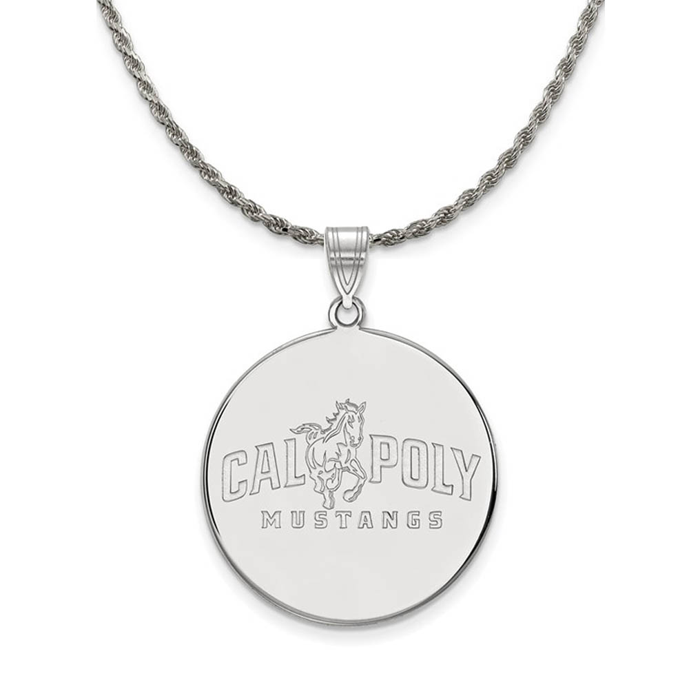 Sterling Silver California Polytech State Disc Necklace
