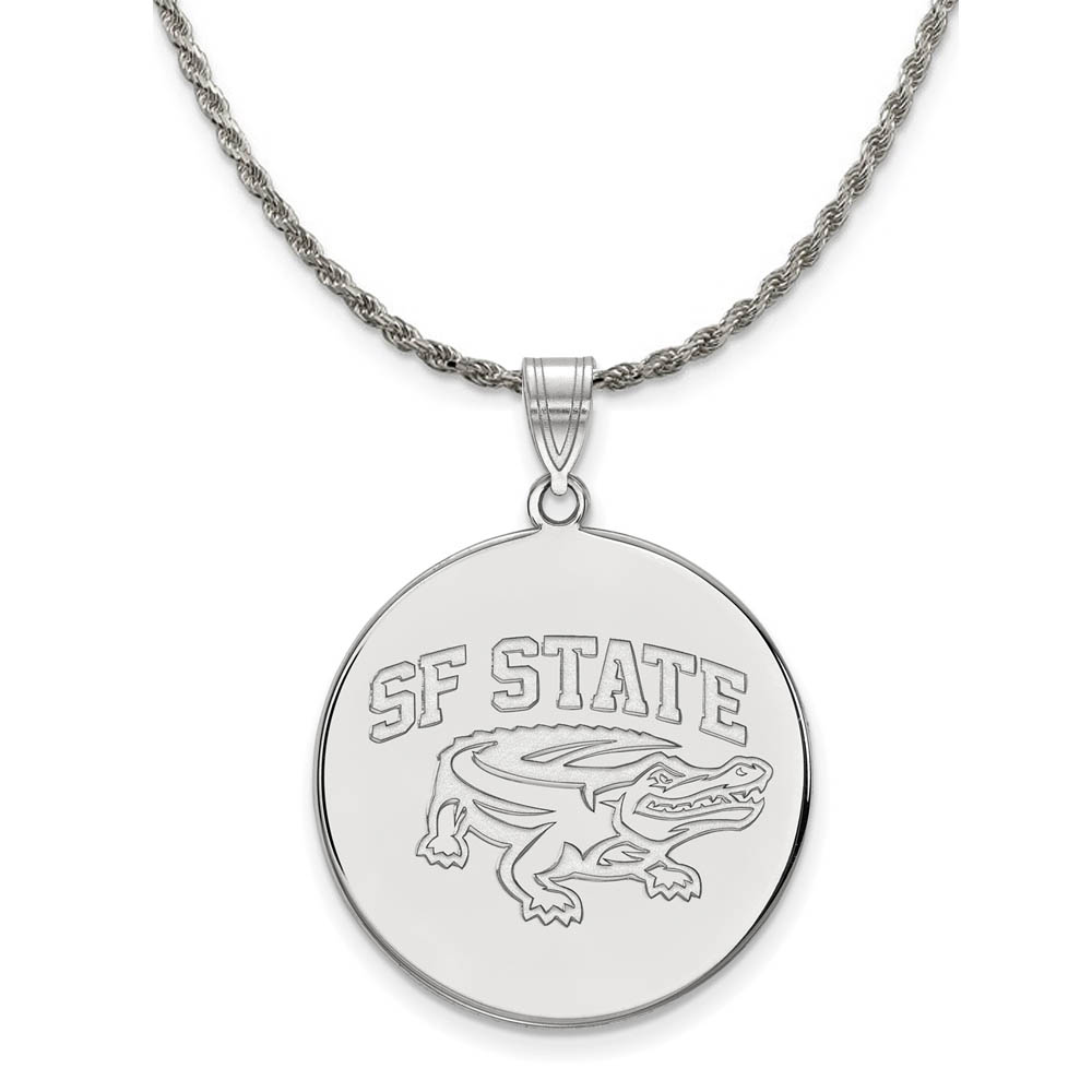 Sterling Silver San Francisco State Disc Pendant Necklace