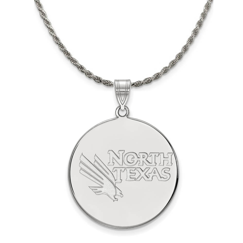 Sterling Silver North Texas Disc Pendant Necklace