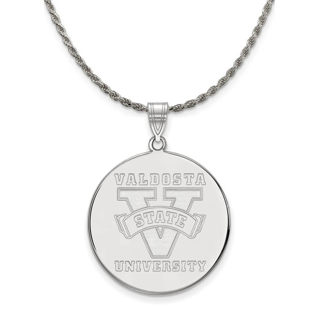 Sterling Silver Valdosta State Disc Pendant Necklace