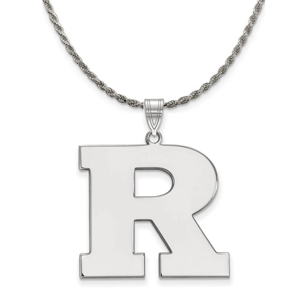 Sterling Silver Rutgers Initial R Necklace