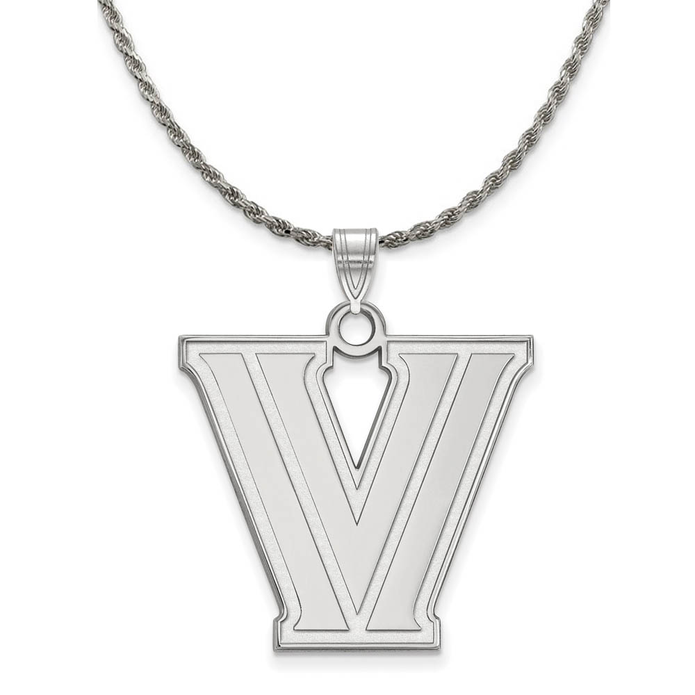 Sterling Silver Villanova U. 'V' Pendant Necklace