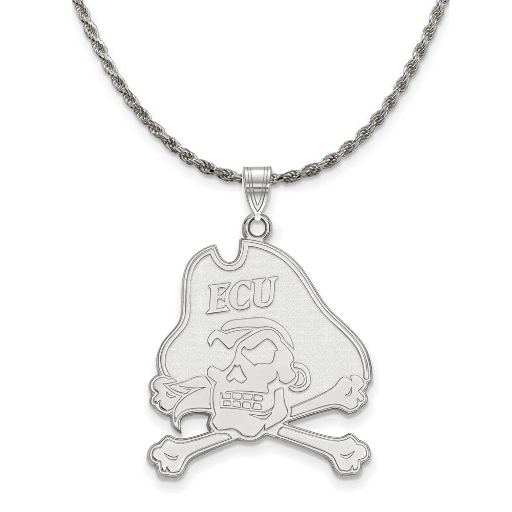 Sterling Silver East Carolina U Logo Necklace