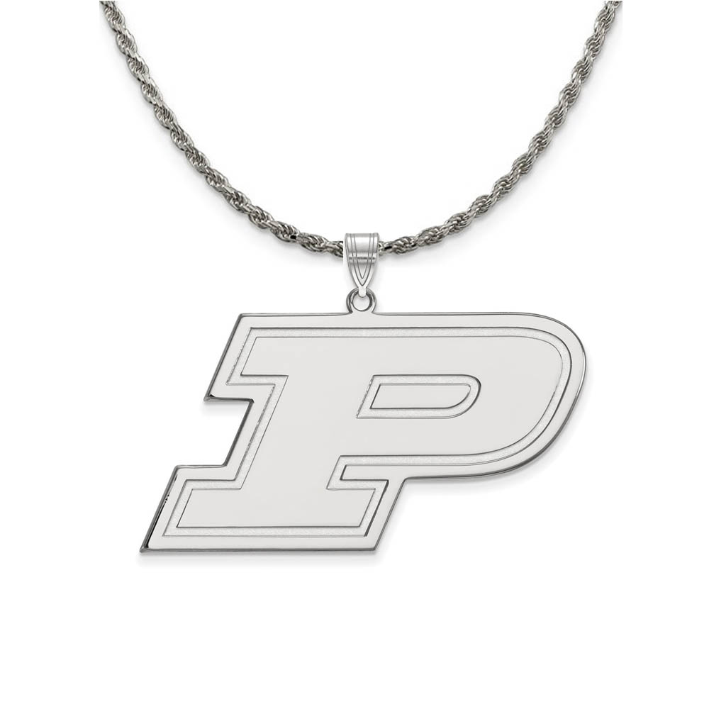 Sterling Silver Purdue Initial P Necklace