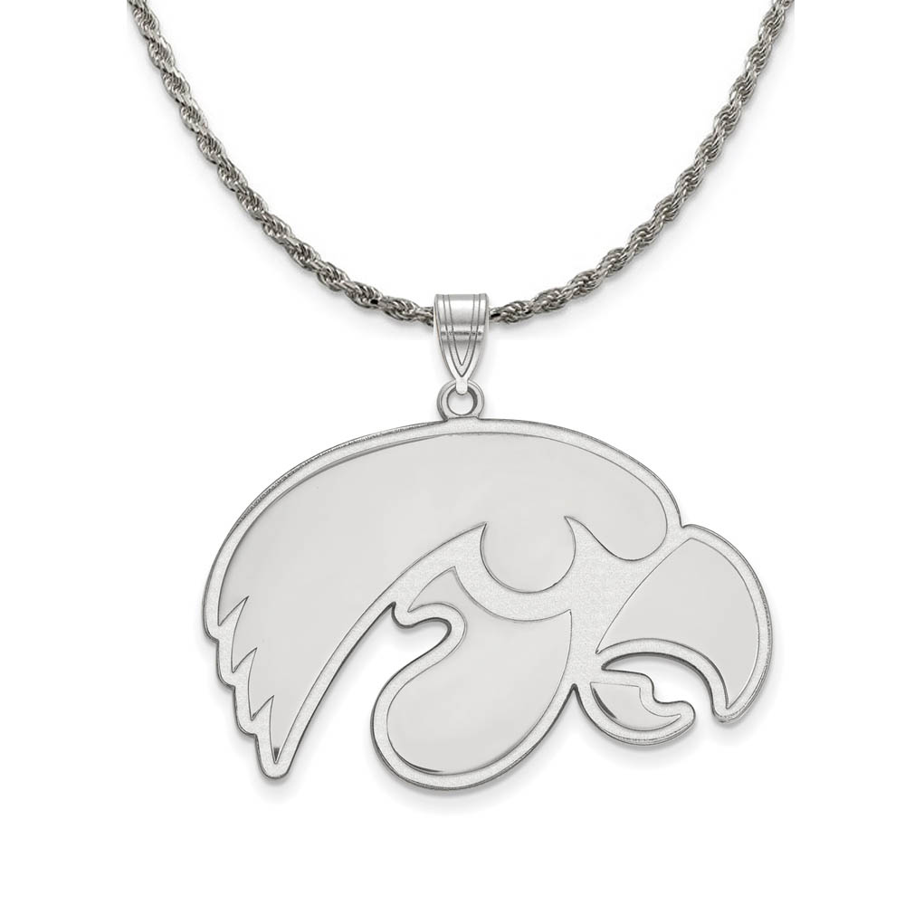 Sterling Silver U. of Iowa Logo Pendant Necklace
