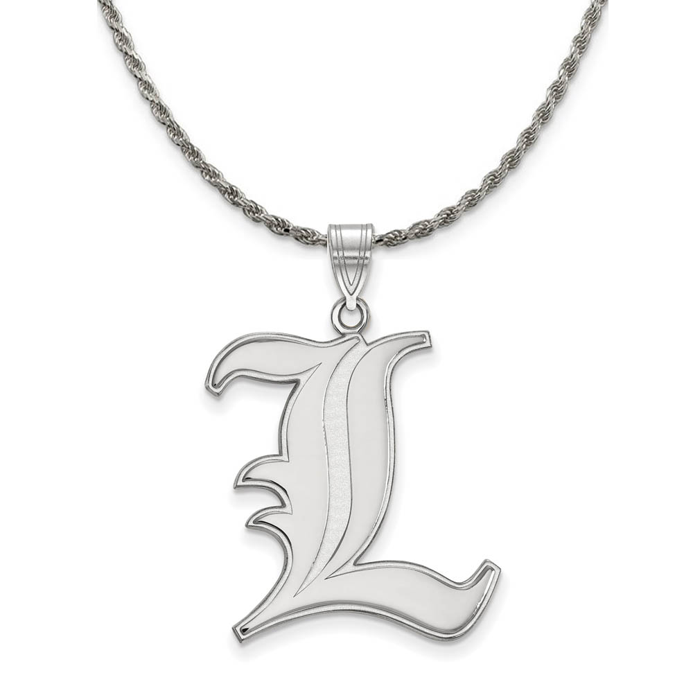 Sterling Silver U. of Louisville 'L' Pendant Necklace
