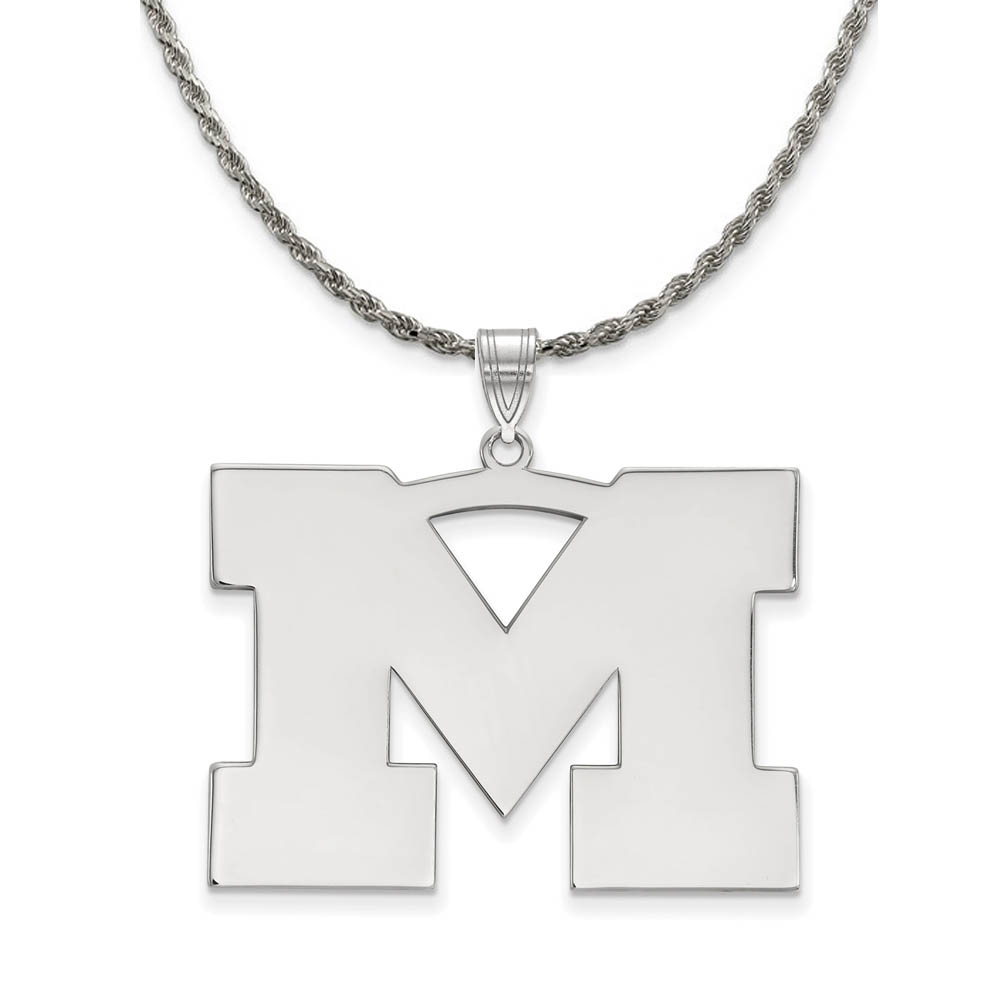 Sterling Silver U. of Michigan Initial Necklace