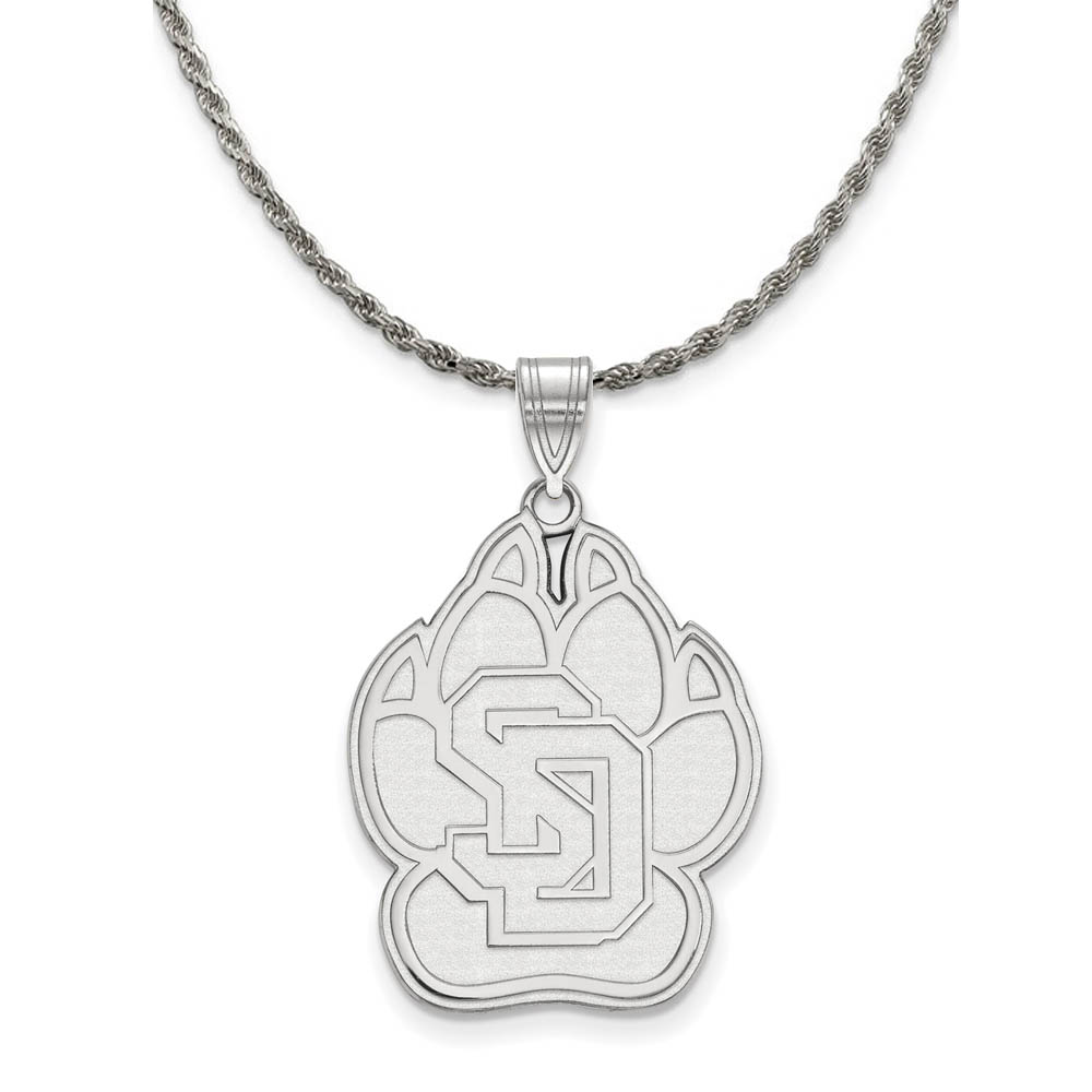 Sterling Silver South Dakota Logo Pendant Necklace