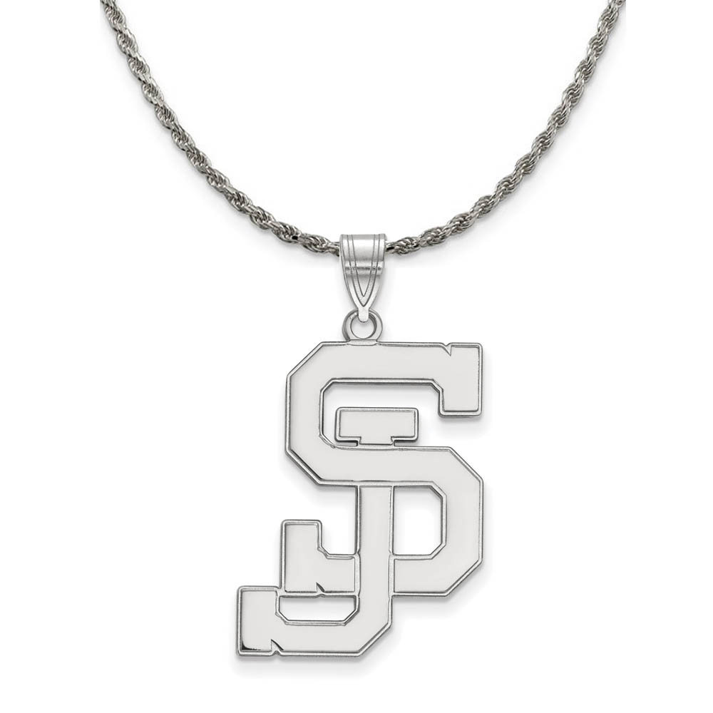 Sterling Silver San Jose State Pendant Necklace