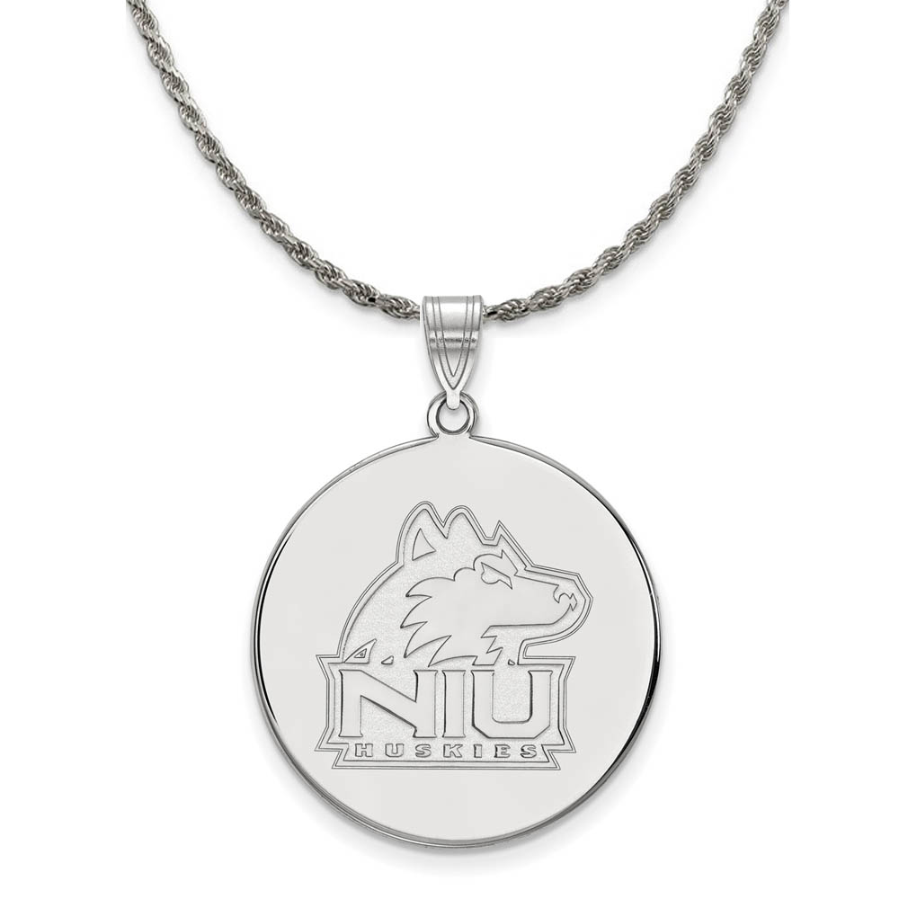 Sterling Silver Northern Illinois U. Logo Disc Necklace