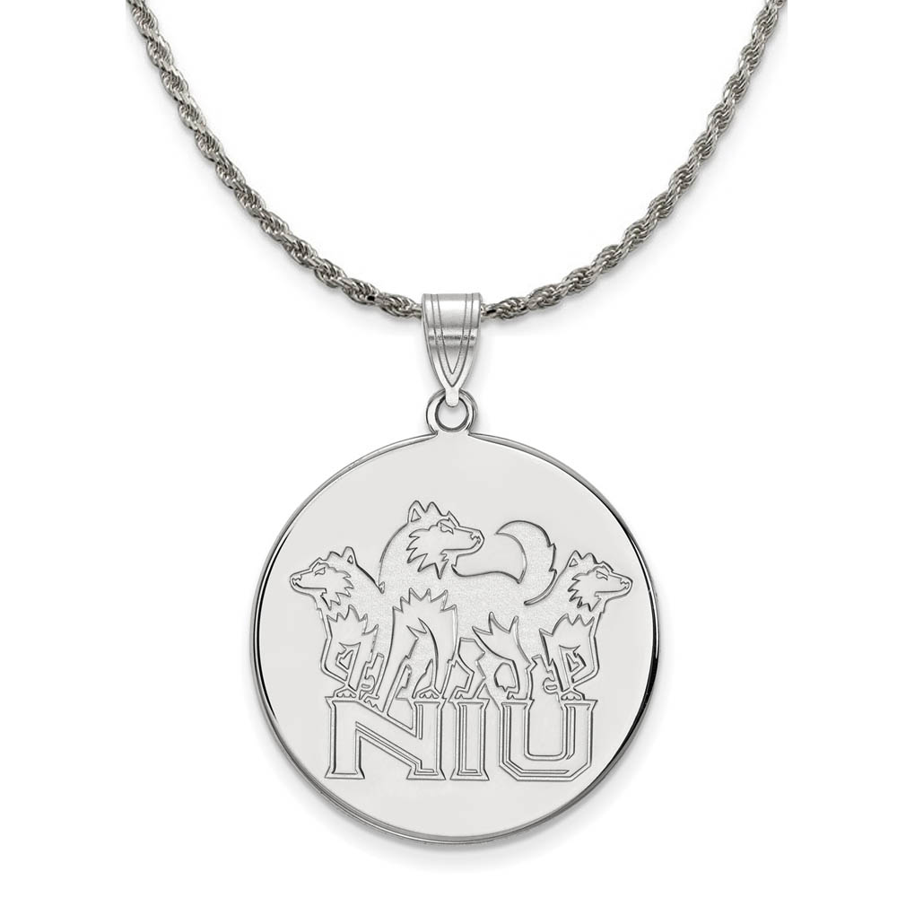 Sterling Silver Northern Illinois U. Disc Pendant Necklace