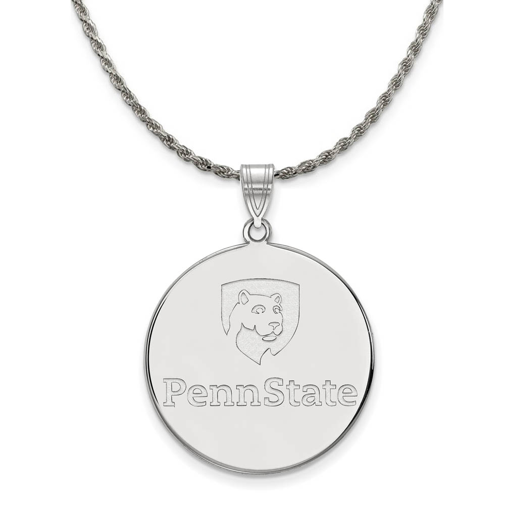 Sterling Silver Penn State Disc Pendant Necklace