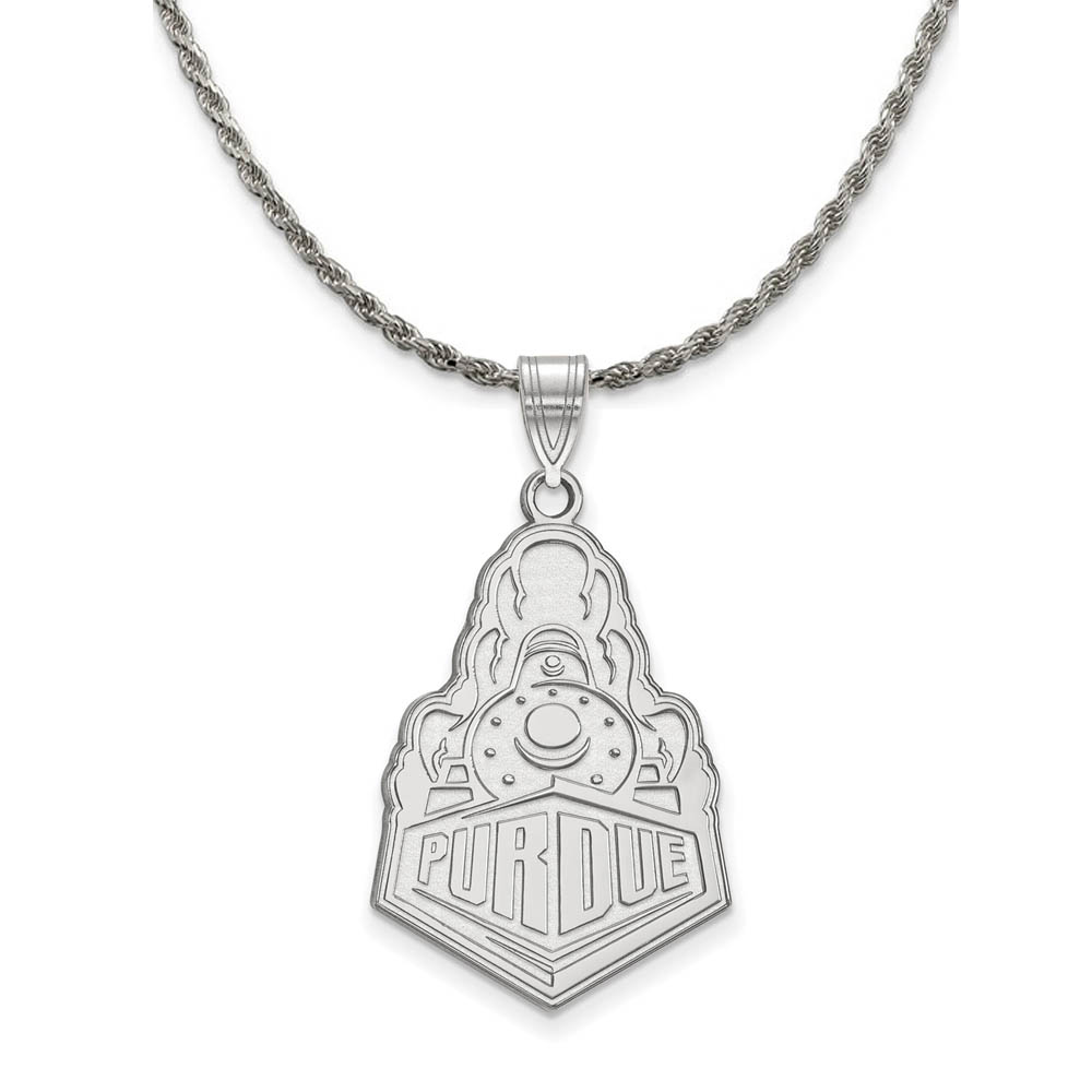 Sterling Silver Purdue Logo Pendant Necklace