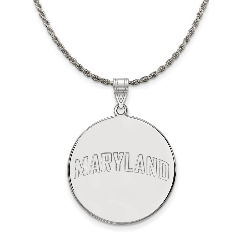 Sterling Silver Maryland Disc Pendant Necklace