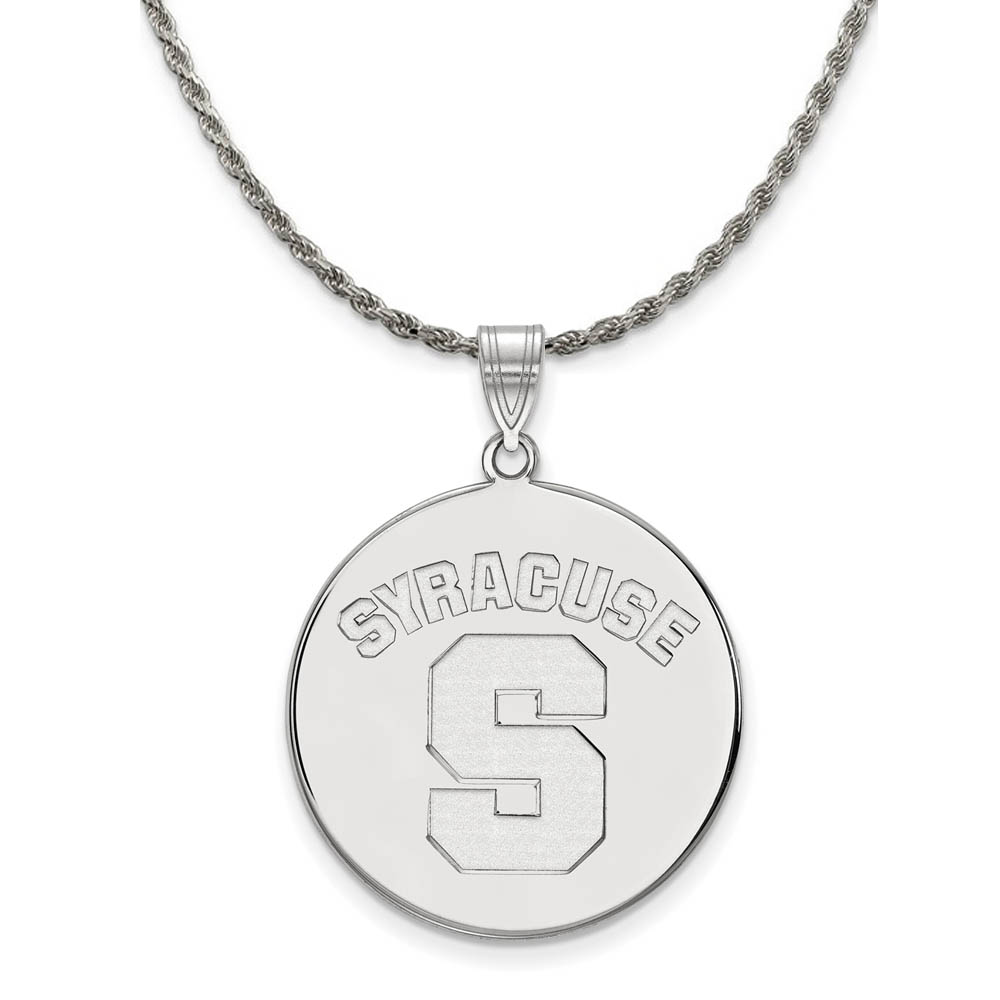 Sterling Silver Syracuse U. Logo Disc Necklace