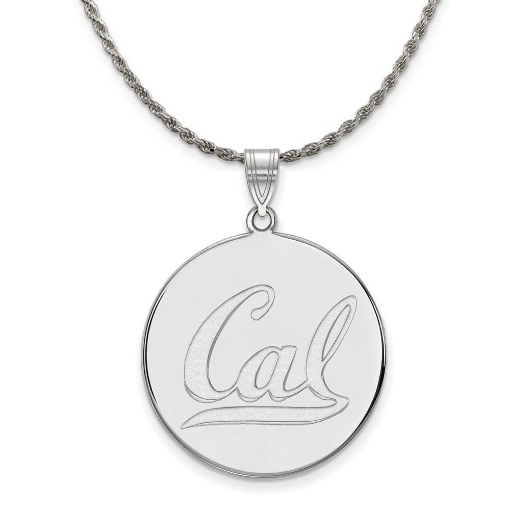 Sterling Silver California Berkeley 'Cal' Disc Necklace