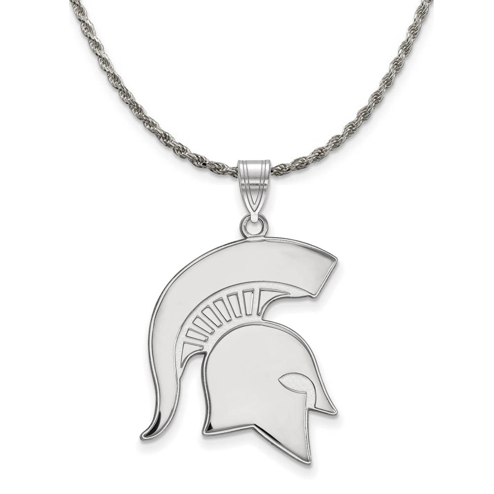 Sterling Silver Michigan State Pendant Necklace