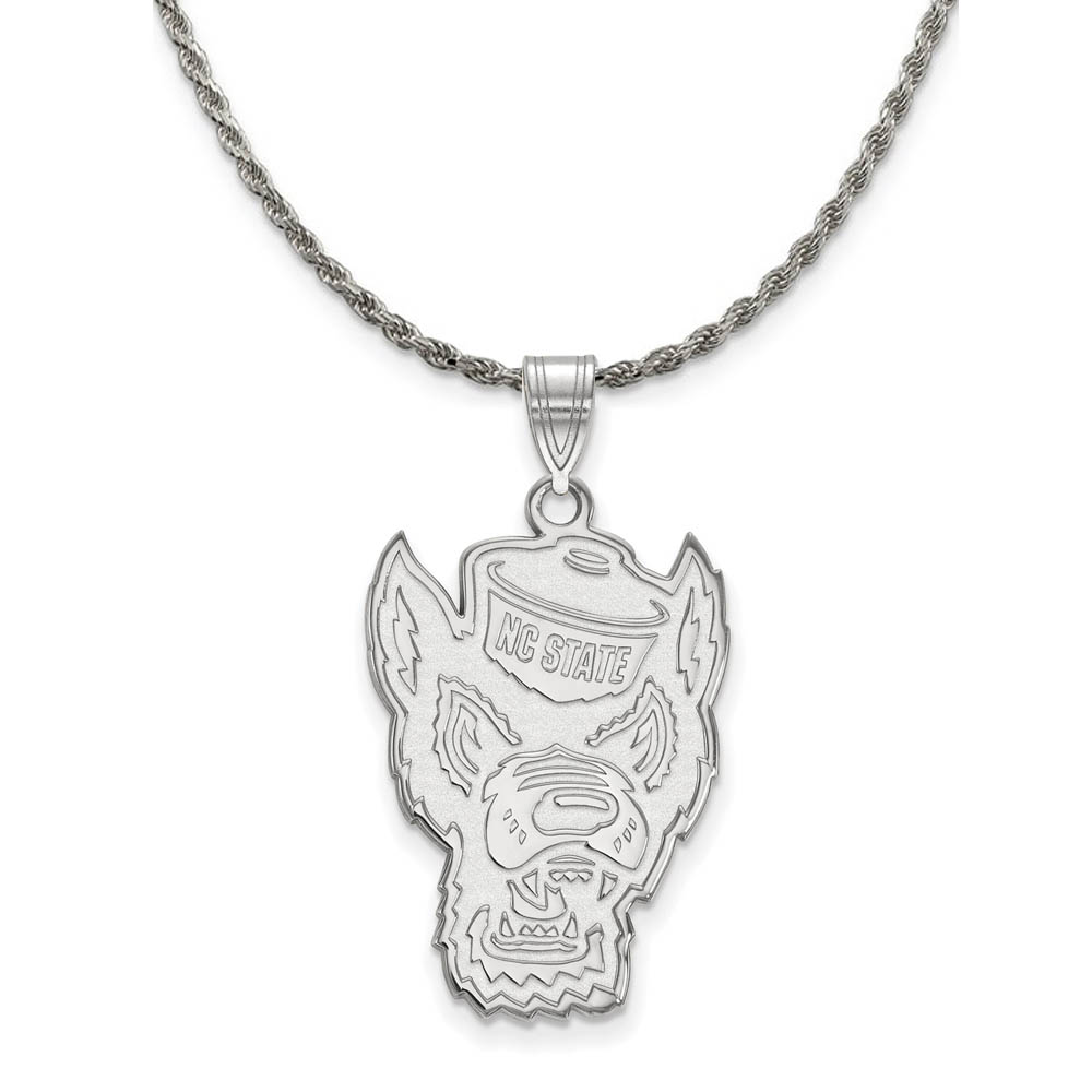 Sterling Silver North Carolina Logo Pendant Necklace