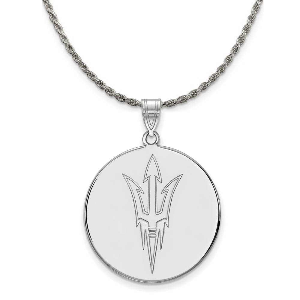 Sterling Silver Arizona State Logo Disc Necklace