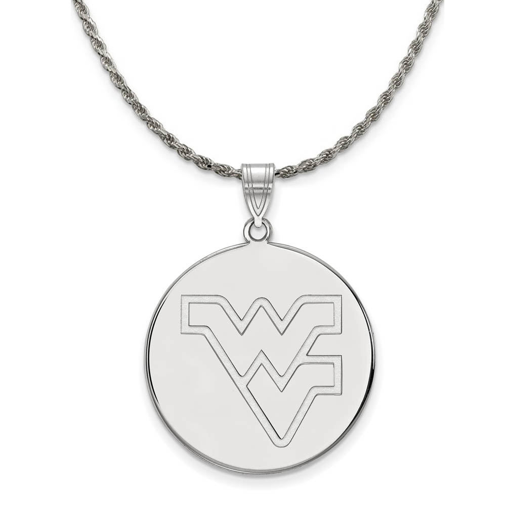 Sterling Silver West Virginia U. Logo Disc Necklace