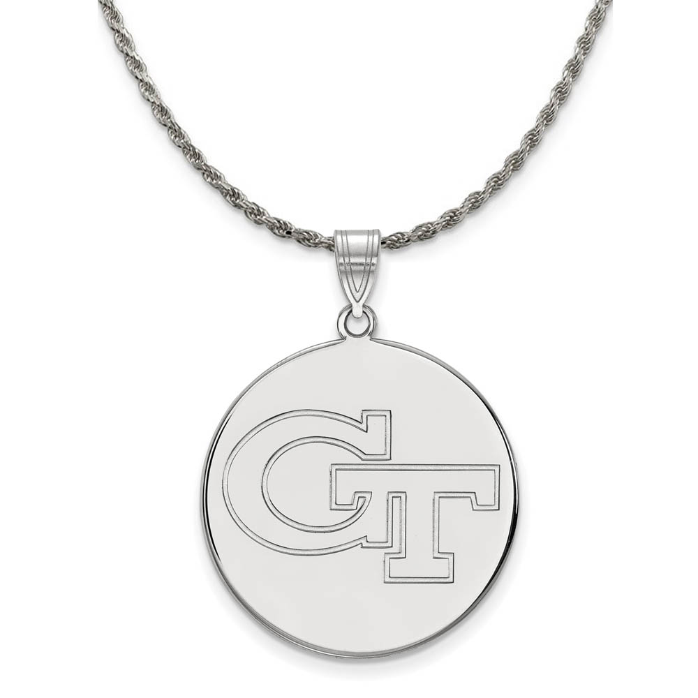 Sterling Silver Georgia Technology Disc Pendant Necklace