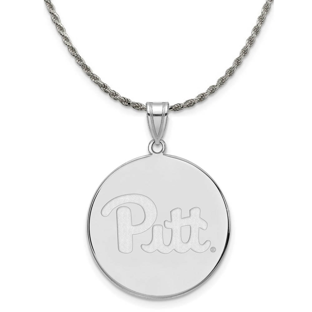 Sterling Silver U. of Pittsburgh Disc Pendant Necklace