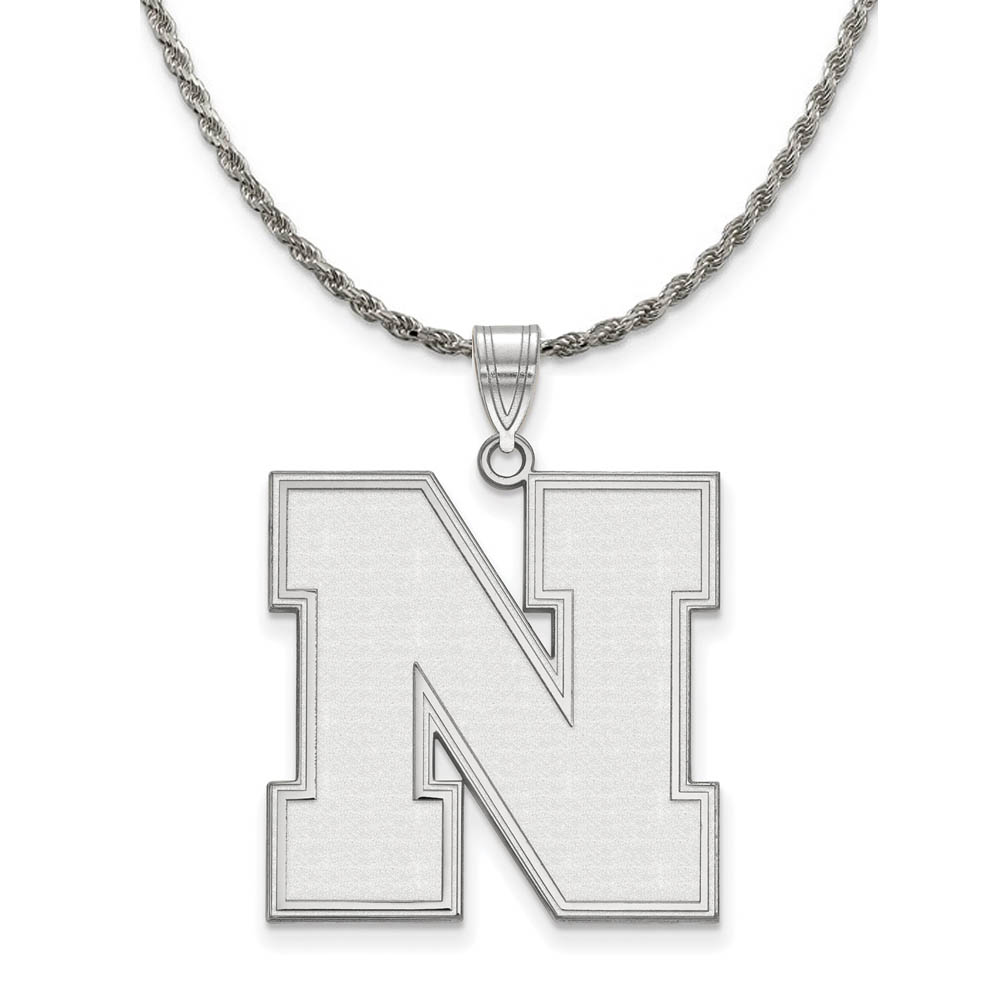 Sterling Silver U. of Nebraska Inital N Necklace