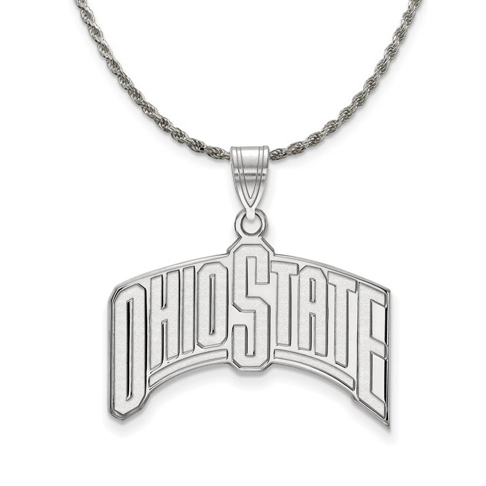Sterling Silver Ohio State Pendant Necklace