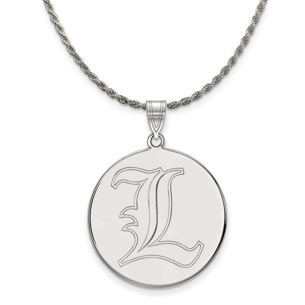 Sterling Silver U. of Louisville Disc Pendant Necklace