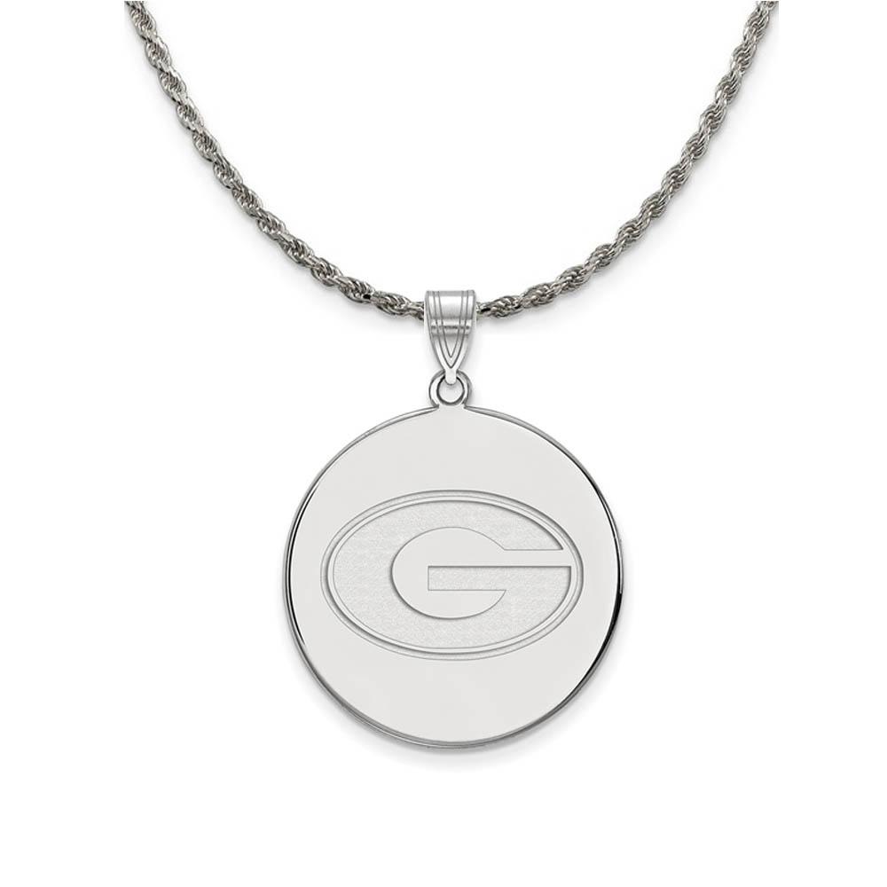 Sterling Silver U. of Georgia Logo Disc Necklace