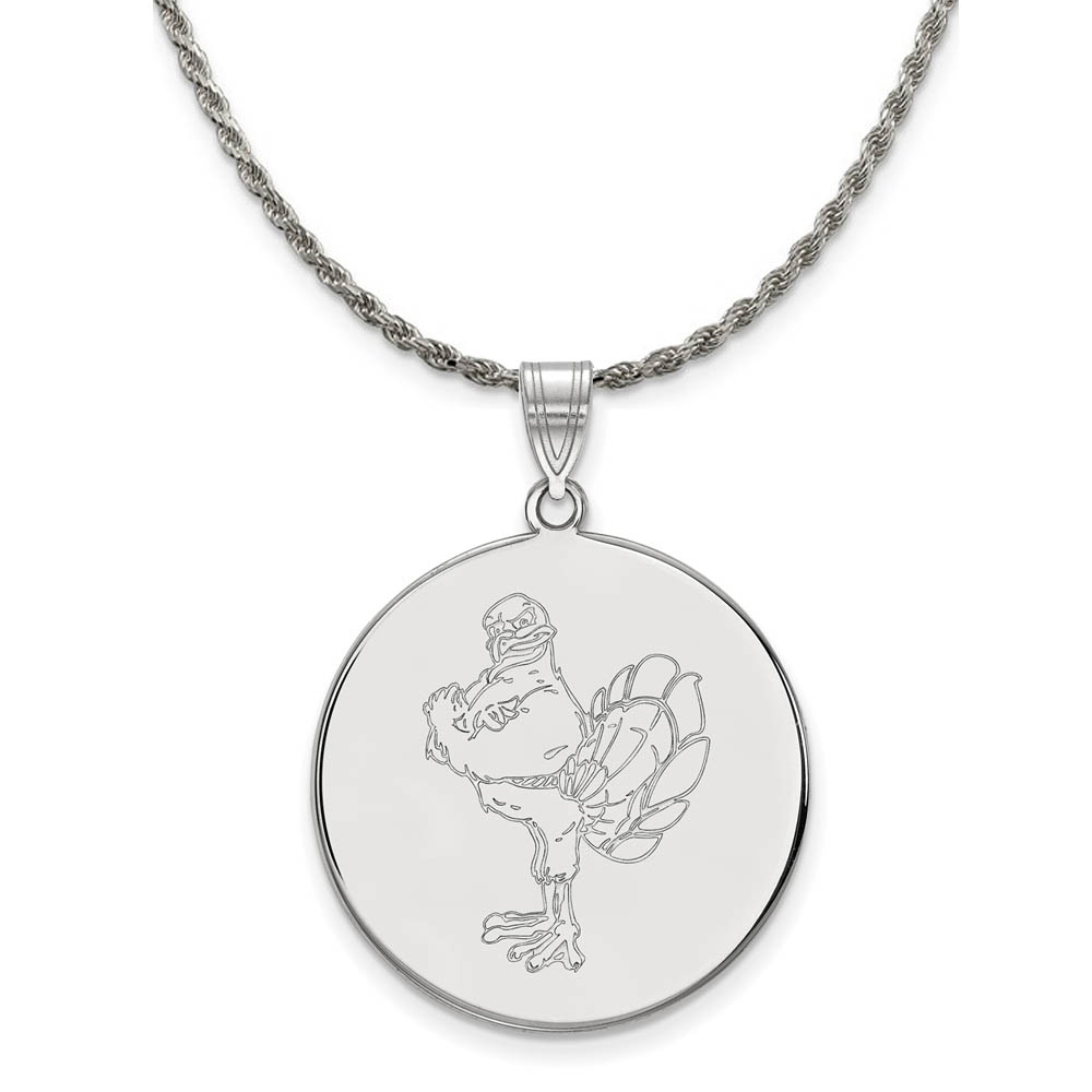 Sterling Silver Virginia Tech Disc Pendant Necklace