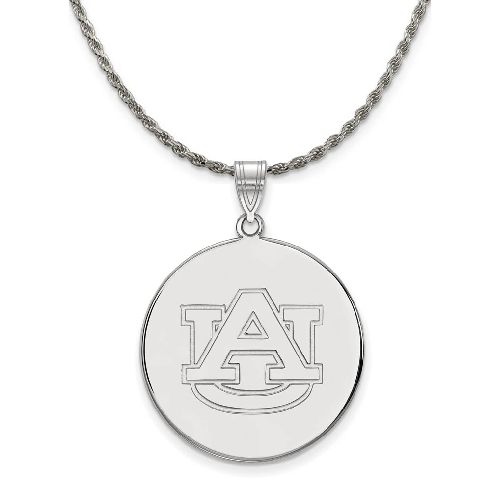 Sterling Silver Auburn U Disc Pendant Necklace
