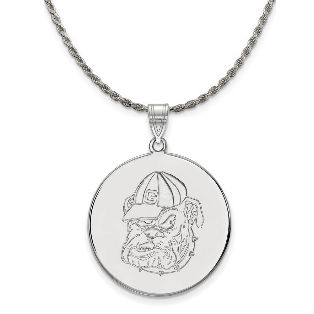 Sterling Silver U. of Georgia Disc Pendant Necklace