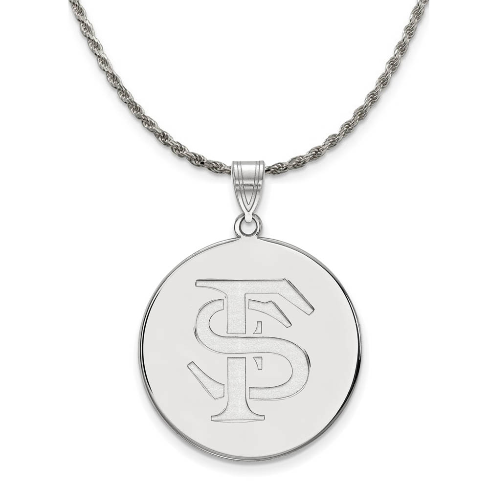 Sterling Silver Florida State Logo Disc Necklace