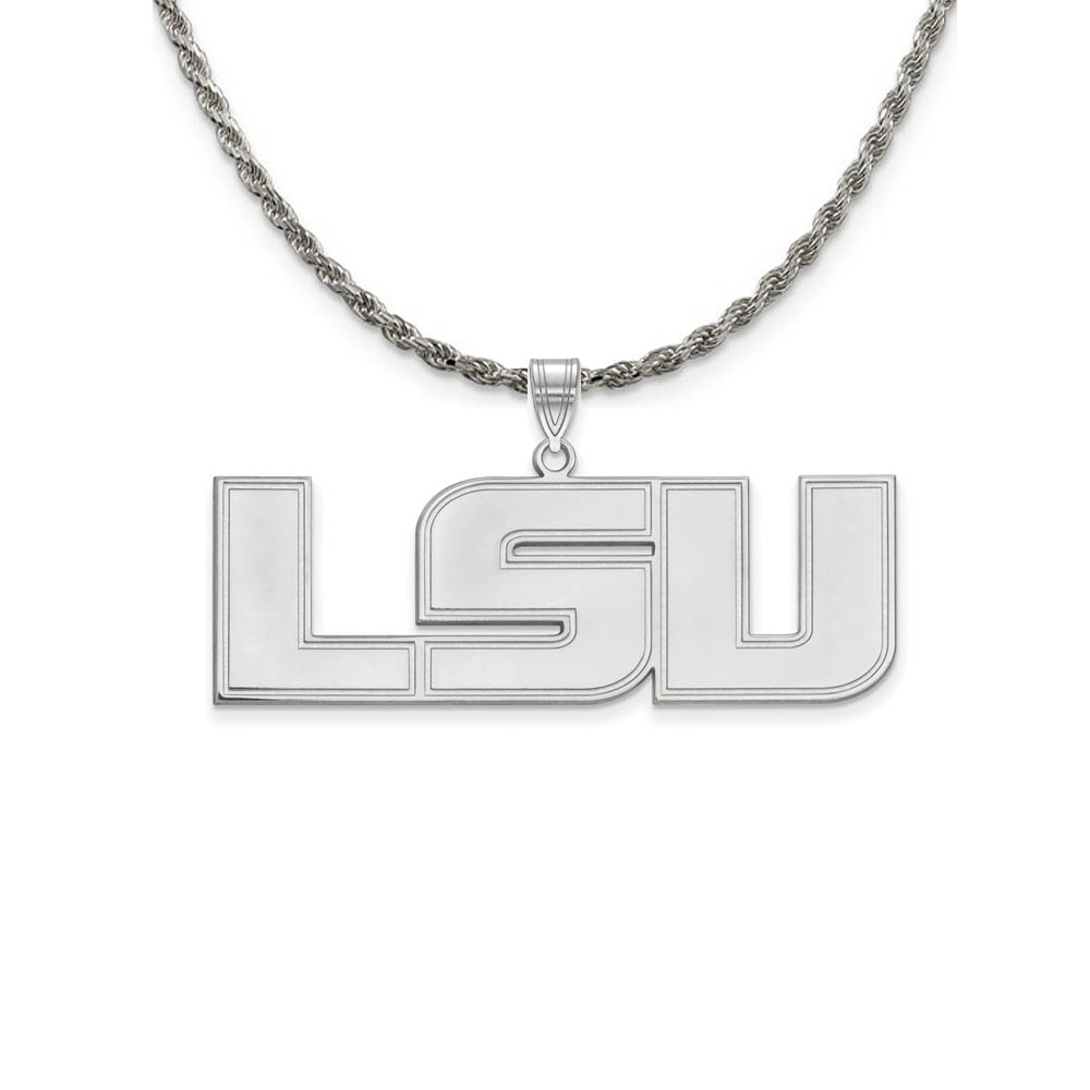 Sterling Silver Louisiana State Pendant Necklace