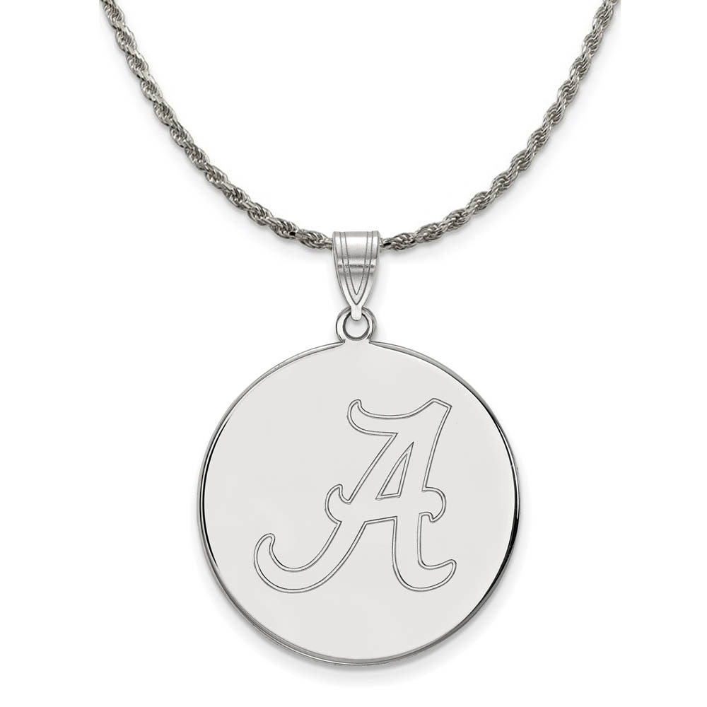 Sterling Silver U. of Alabama Initial A Disc Necklace