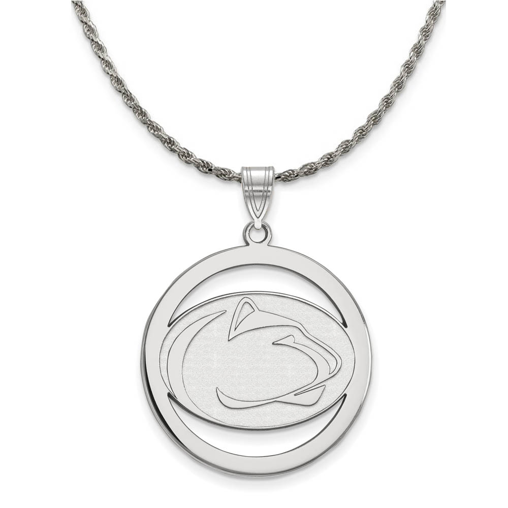 Sterling Silver Penn State Circle Pendant Necklace
