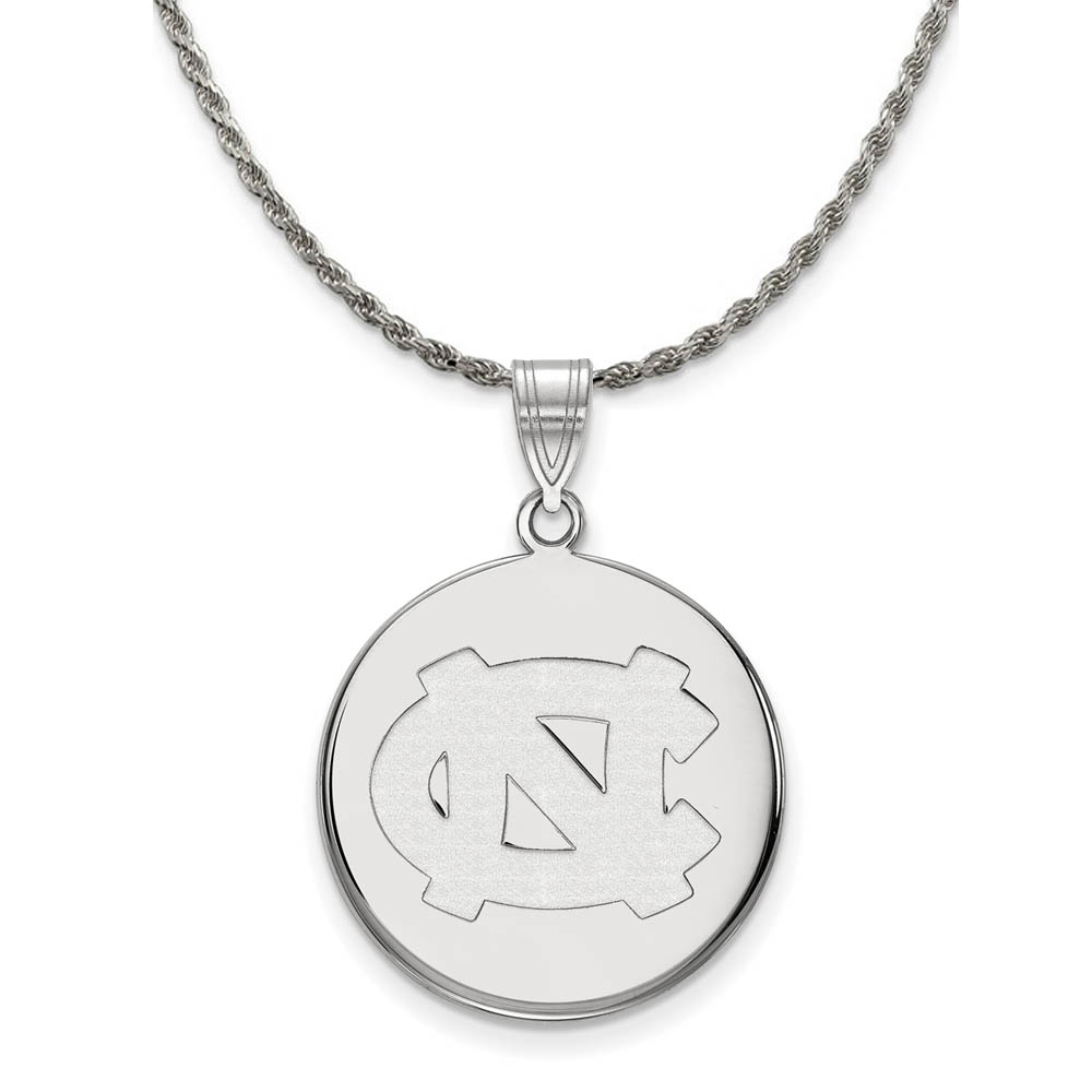 Sterling Silver North Carolina Disc Pendant Necklace