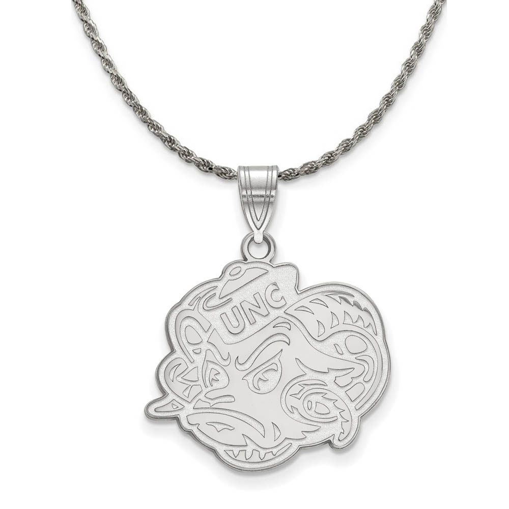 Sterling Silver North Carolina Logo Pendant Necklace