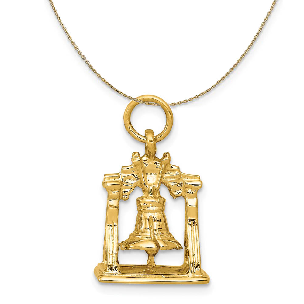 14k Yellow Gold Liberty Bell Necklace